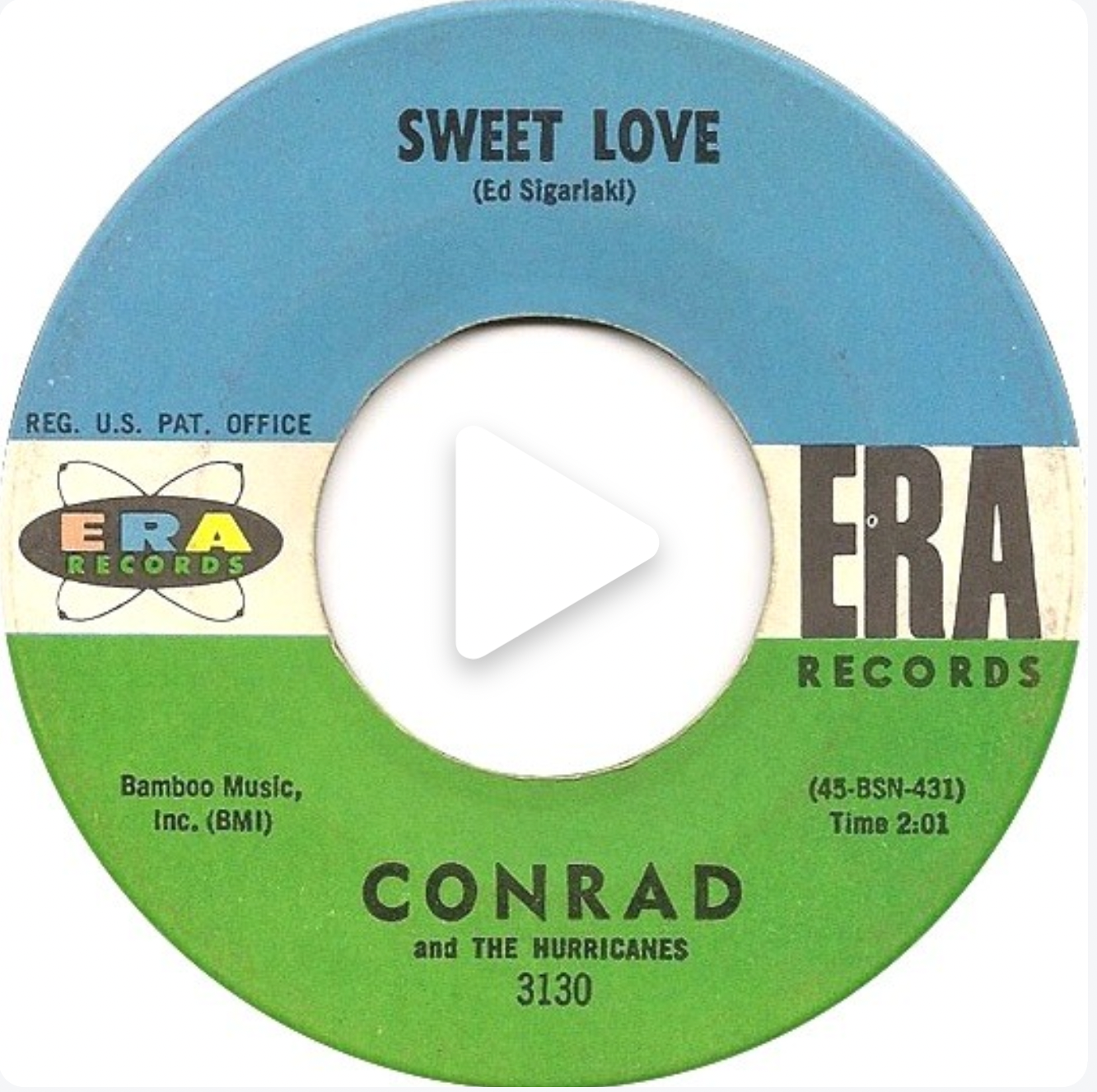 Sweet Love Vinyl or CD- Conrad & The Hurricanes